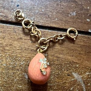 Joan Rivers Pink Egg Charm With Crystal Flower